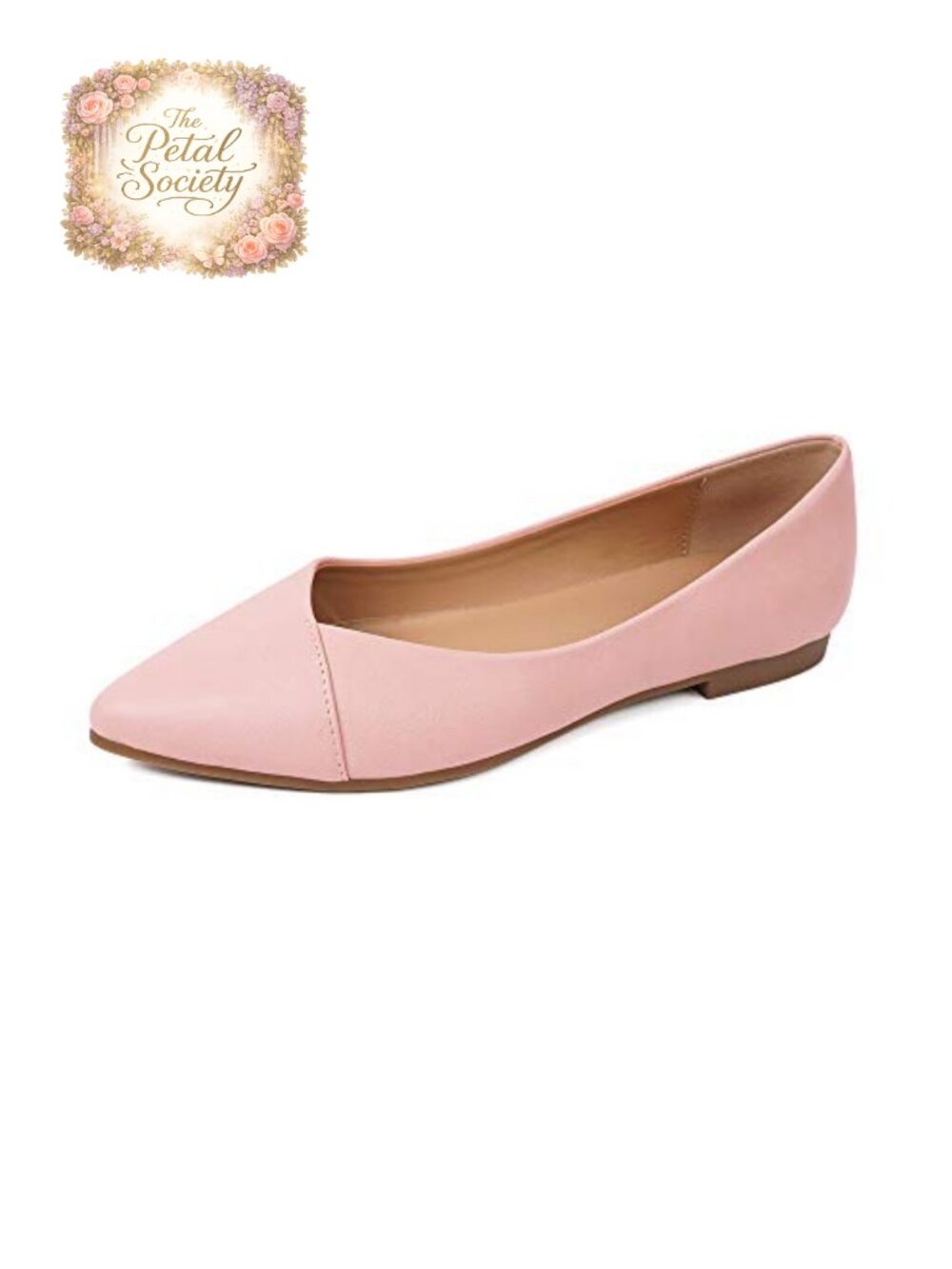 Pointed Toe Slip-On Flats Women Stitched Panel Non-Slip TPR Comfortable Walking